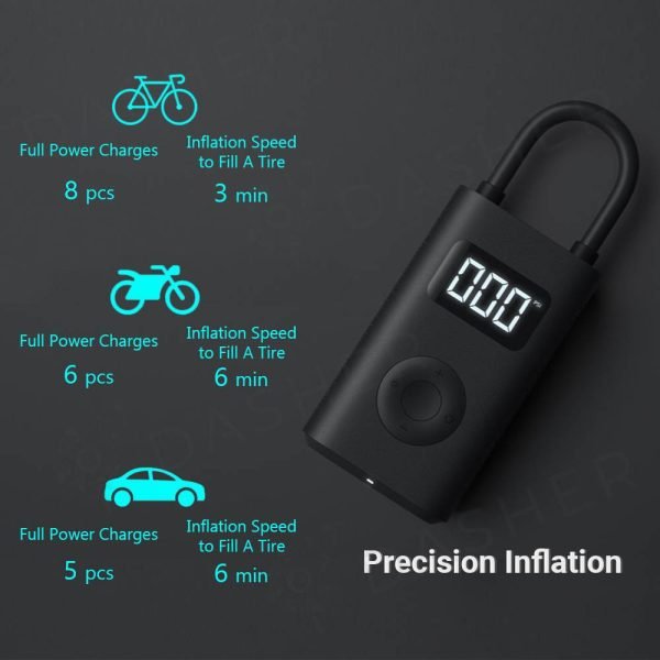 Xiaomi Mi Mijia Portable Smart Digital Tire Pressure Detection Electric Inflator Pump - Image 4