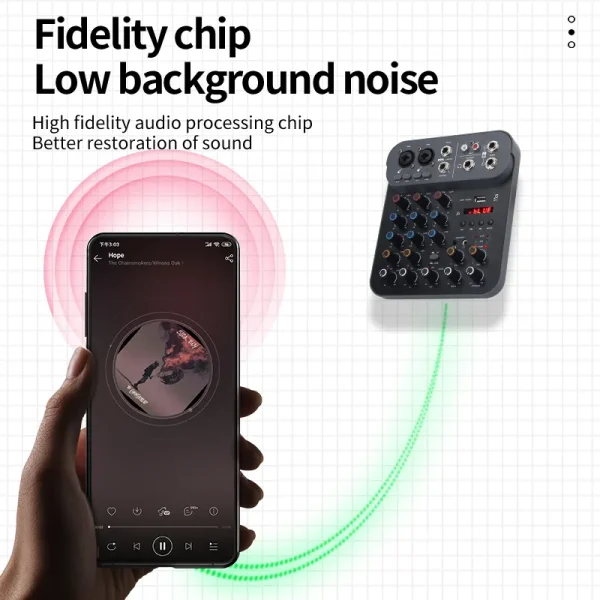 4 Channel Audio Mixer Bluetooth USB Sound Mixing Console Amplifier Studio - Image 3
