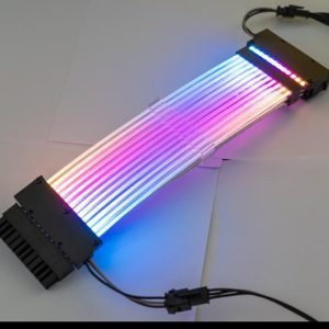 SAMA 3*8PIN/24PIN/2*8PIN Addressable RGB Power Extension Cable Double Side Lighting Mode for PCIE GPU ATX/Matx Case PC Computer Black