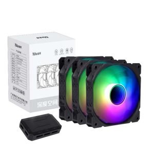 SAMA IMB 3Packs ARGB PC Case Fans with 6pin Fan Hub 120mm Fan Infinite Mirror 12V 5V 3Pin High Airflow Quiet Computer Cooling Case Fans