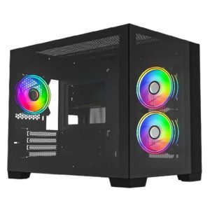 SAMA M711 MATX Computer Case with 3 x ARGB Uni Fan Kit PWM Fan Tempered Glass Window PC Micro ATX Gaming Case