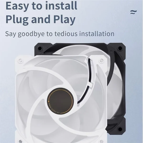 SAMA IMB 3Packs ARGB PC Case Fans with 6pin Fan Hub 120mm Fan Infinite Mirror 12V 5V 3Pin High Airflow Quiet Computer Cooling Case Fans - Image 2