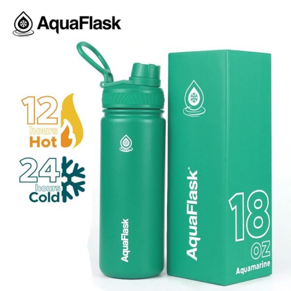 AQUAFLASK 18oz Wide mouth Vacuum Insulated Stainless Steel Drinking Water Bottle - Image 18