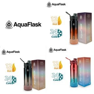 AQUAFLASK 18oz Aurora Limited Edition Vacuum Insulated Stainless Steel Drinking Water Bottle