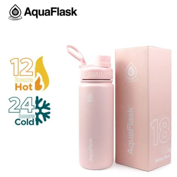 AQUAFLASK 18oz Wide mouth Vacuum Insulated Stainless Steel Drinking Water Bottle - Image 17