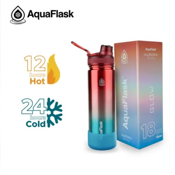 AQUAFLASK 18oz Aurora Limited Edition Vacuum Insulated Stainless Steel Drinking Water Bottle - Image 4