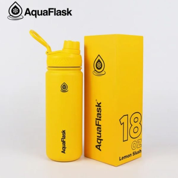 AQUAFLASK 18oz Wide mouth Vacuum Insulated Stainless Steel Drinking Water Bottle - Image 4