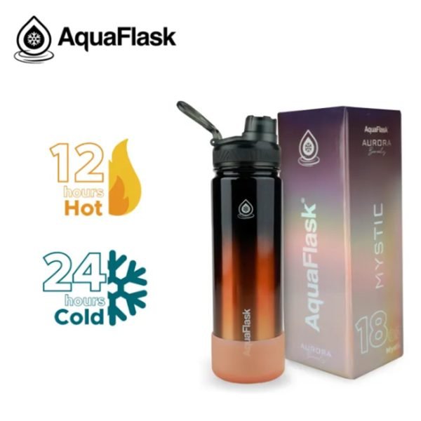 AQUAFLASK 18oz Aurora Limited Edition Vacuum Insulated Stainless Steel Drinking Water Bottle - Image 3