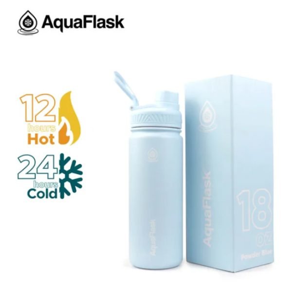 AQUAFLASK 18oz Wide mouth Vacuum Insulated Stainless Steel Drinking Water Bottle - Image 16