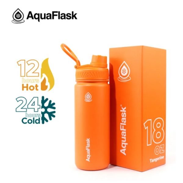 AQUAFLASK 18oz Wide mouth Vacuum Insulated Stainless Steel Drinking Water Bottle - Image 5