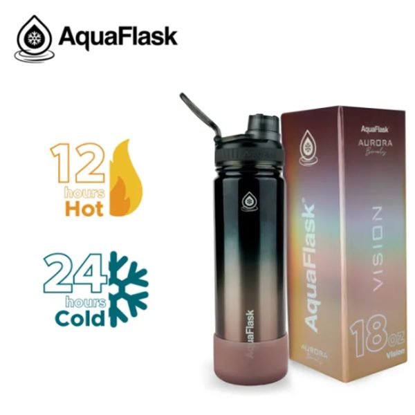 AQUAFLASK 18oz Aurora Limited Edition Vacuum Insulated Stainless Steel Drinking Water Bottle - Image 2