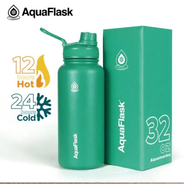 AQUAFLASK 32oz Wide mouth Vacuum Insulated Stainless Steel Drinking Water Bottle - Image 8