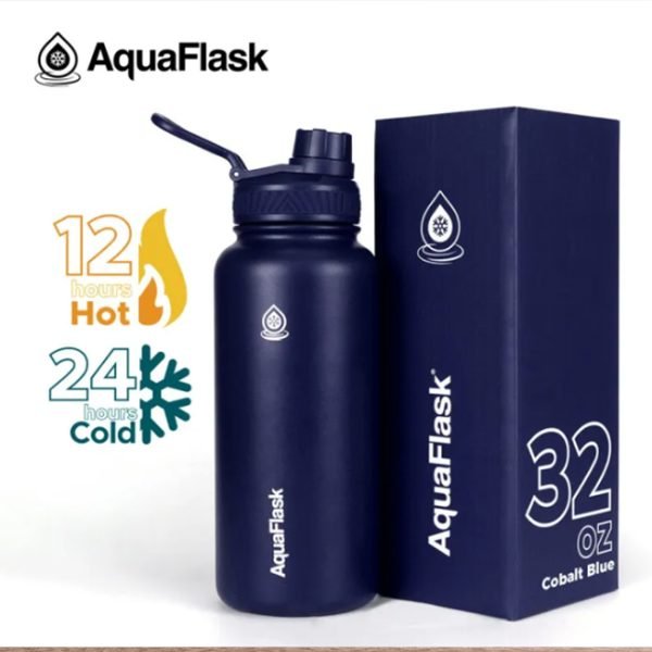 AQUAFLASK 32oz Wide mouth Vacuum Insulated Stainless Steel Drinking Water Bottle - Image 6