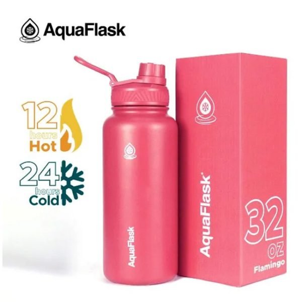 AQUAFLASK 32oz Wide mouth Vacuum Insulated Stainless Steel Drinking Water Bottle - Image 18