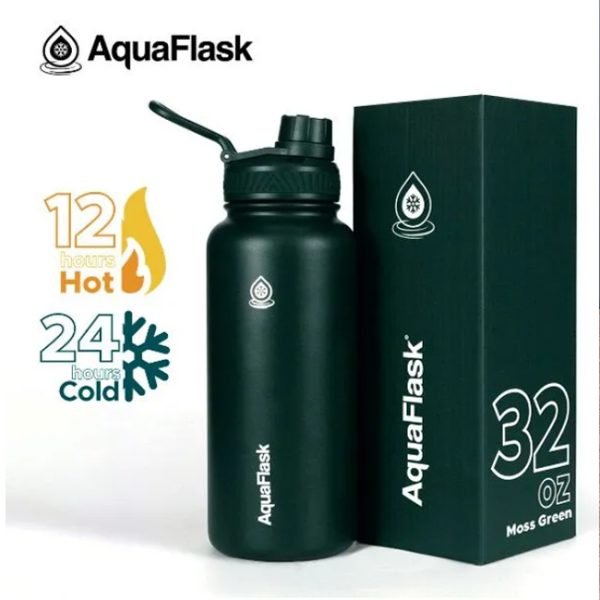 AQUAFLASK 32oz Wide mouth Vacuum Insulated Stainless Steel Drinking Water Bottle - Image 14
