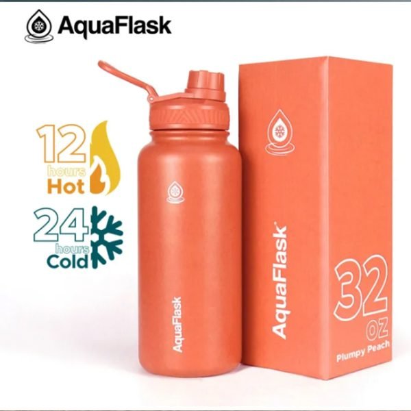 AQUAFLASK 32oz Wide mouth Vacuum Insulated Stainless Steel Drinking Water Bottle - Image 17