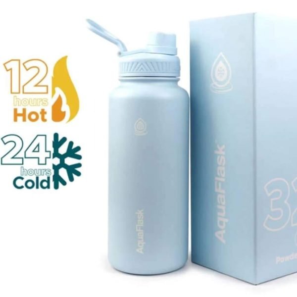 AQUAFLASK 32oz Wide mouth Vacuum Insulated Stainless Steel Drinking Water Bottle - Image 20