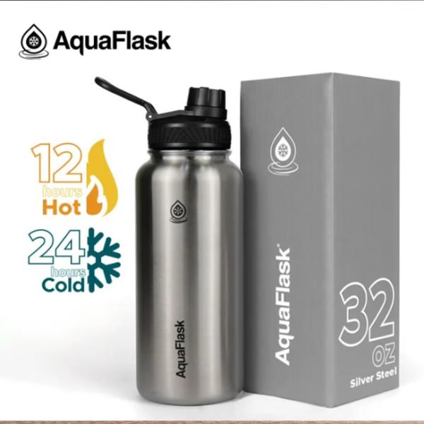 AQUAFLASK 32oz Wide mouth Vacuum Insulated Stainless Steel Drinking Water Bottle - Image 13