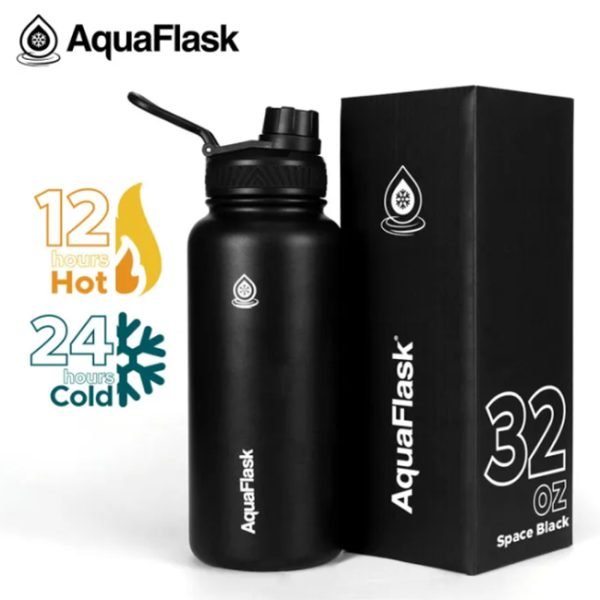 AQUAFLASK 32oz Wide mouth Vacuum Insulated Stainless Steel Drinking Water Bottle - Image 5