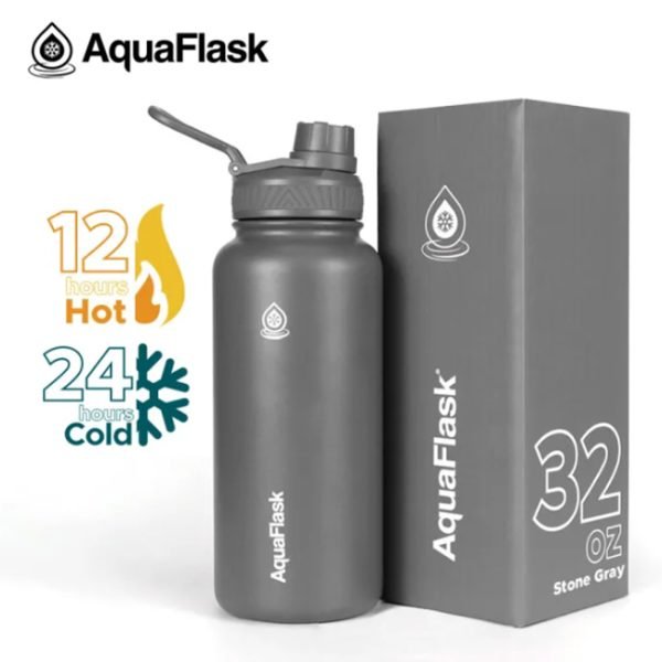 AQUAFLASK 32oz Wide mouth Vacuum Insulated Stainless Steel Drinking Water Bottle - Image 7