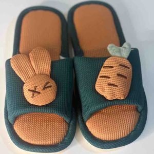 Bunny & Carrot Linen Slipper for Men and Women