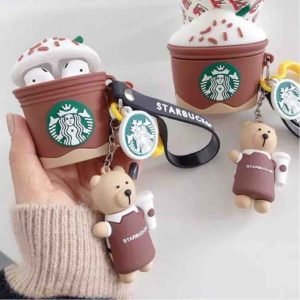 Starbucks silicone case with key chain for AIRPODS Gen 1 / 2
