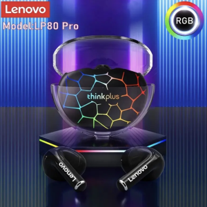 Lenovo LP80 Pro RGB Headphone TWS Bluetooth Wireless LED Lights Earphones Waterproof Noise Reduction Sports Headset Gaming Music Earbuds With MIC