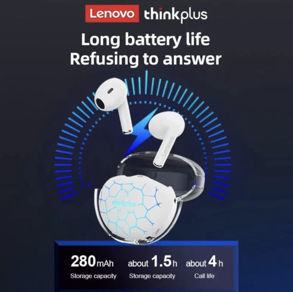 Lenovo LP80 Pro RGB Headphone TWS Bluetooth Wireless LED Lights Earphones Waterproof Noise Reduction Sports Headset Gaming Music Earbuds With MIC - Image 3