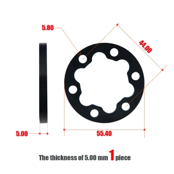 E-Bike Electric Scooter Brake Pads Spacer Six Holes Disc Washer Wheel Aluminum E-Bike Scooter Brake Pads Spacer - Image 2