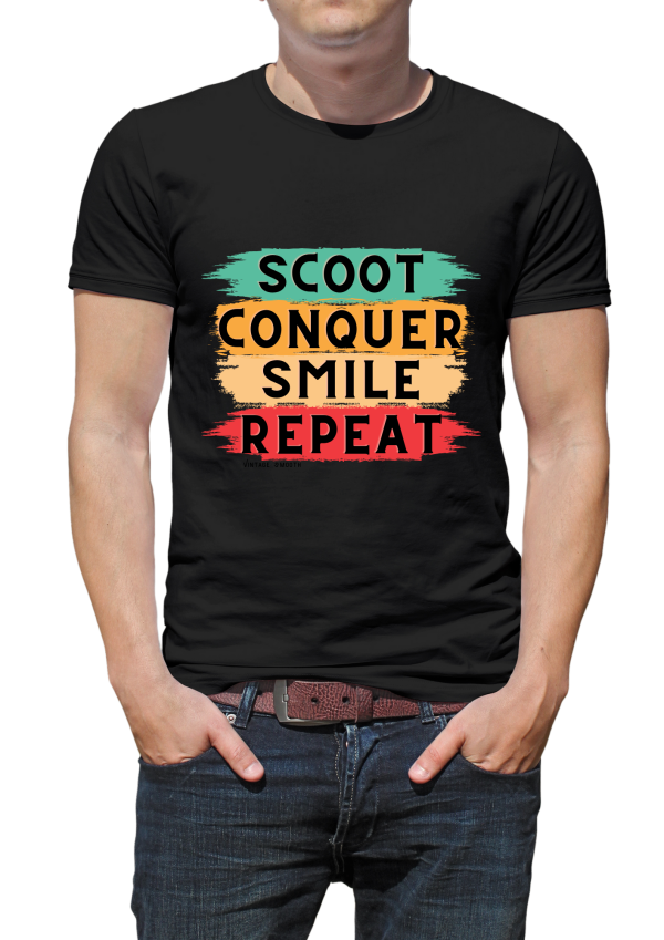 "Scoot, Conquer, Smile, Repeat " T-Shirt