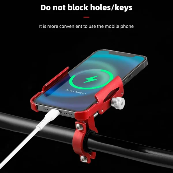 Phone Holder 360° Rotation Aluminum Alloy MTB Bike Phone GPS Bracket Scooter Motorcycle Handlebar - Image 4