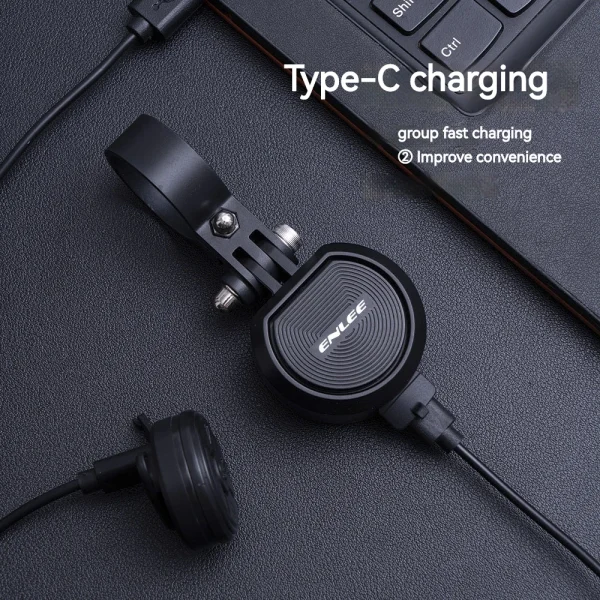 ENLEE USB Charge Bicycle Electric Bell Cycle Motorcycle Scooter Trumpet Horn Anti-theft alarm Siren & Remote Control - Image 4