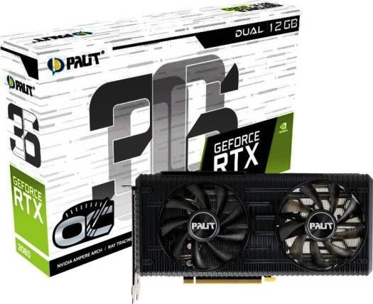 (USED-A) Palit RTX 3060 Dual OC 12GB GDDR6, PCI Express 4.0 x16 Graphics Card