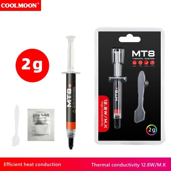 COOLMOON MT8 Thermal Grease Desktop Computer CPU Graphics Card High Conductivity Insulation Heat Dissipation Conductive Paste - Image 2