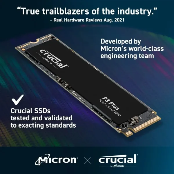 Crucial P3 Plus 500gb/1TB/2TB PCIe Gen4 3D NAND NVMe M.2 SSD - Image 3
