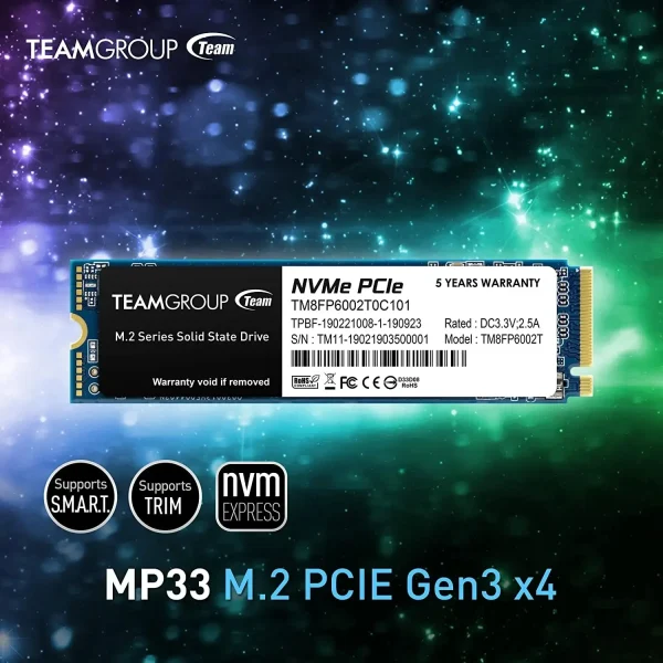 TEAMGROUP 512gb/1TB SLC Cache 3D NAND TLC NVMe 1.3 PCIe Gen3x4 M.2 2280 Internal Solid State Drive SSD - Image 4