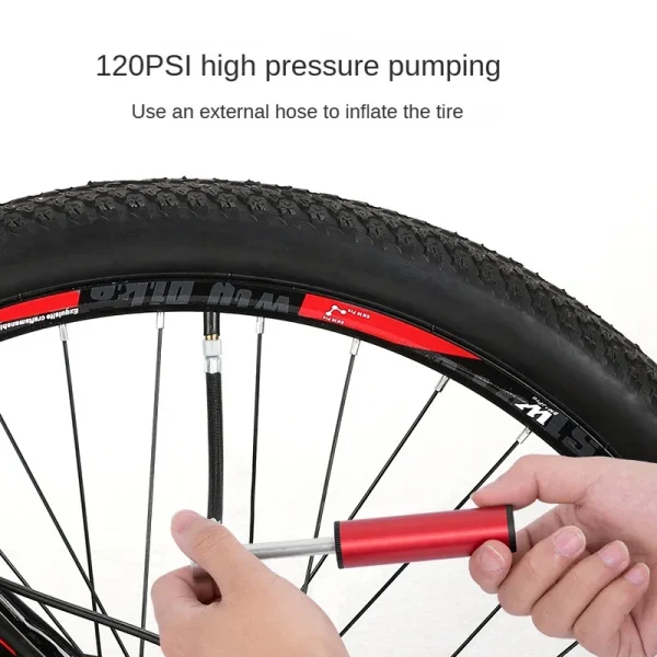 Mini Bicycle Aluminum Alloy Pump Portable Mini High Pressure 120PSI Bicycle Hand Air Pump Tire Inflator Valve Bicycle Accessories - Image 2