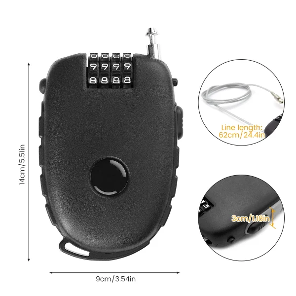 Mini Cable Portable Cycling Cable Lock Anti-Theft - Image 2
