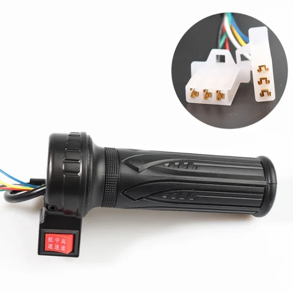 Electric Vehicle Handle Speed Control Without Switch Acceleration Handle Black Leather Handle Sleeve Circular Universal Handle - Image 2