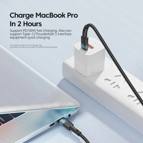 Essager 100W C To C Type C Cable USB C PD Fast Charging Charger Wire Cord - Image 2