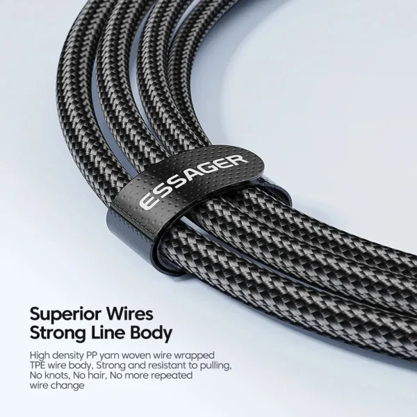 Essager 100W C To C Type C Cable USB C PD Fast Charging Charger Wire Cord - Image 3