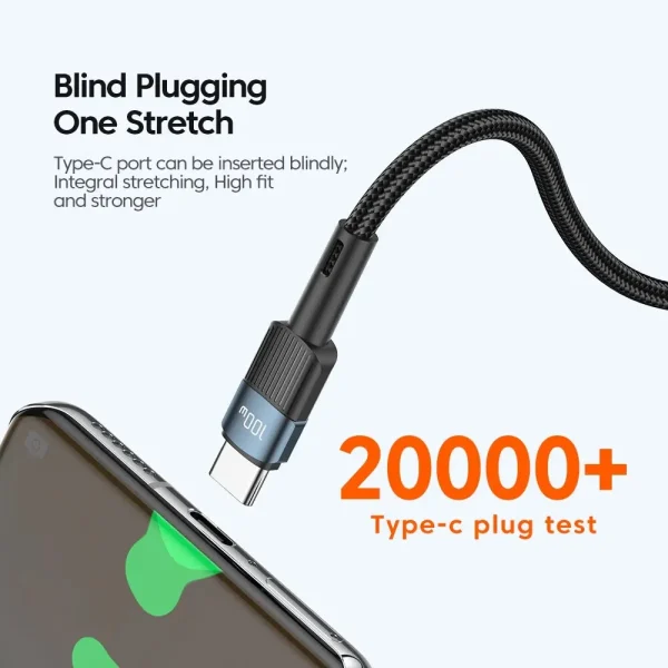 Essager 100W C To C Type C Cable USB C PD Fast Charging Charger Wire Cord - Image 4