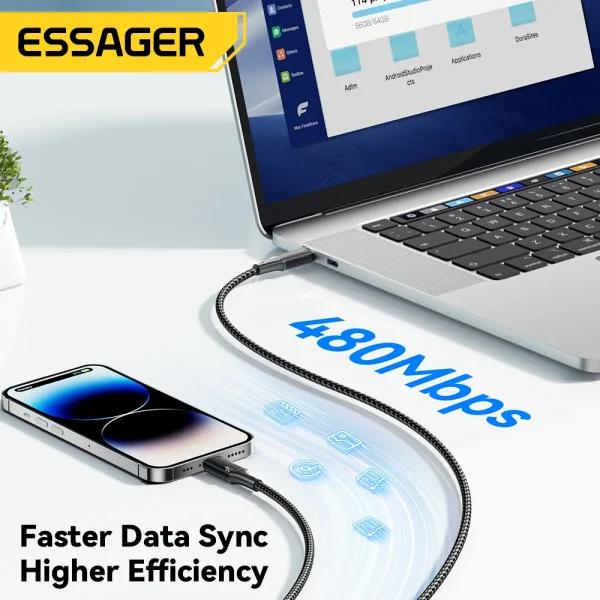 Essager USB C Cable For IPhone 14 13 12 11 pro Max 8 Plus 20W Fast Charging Cable Type C - Image 2