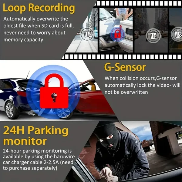 1080P Full HD Dash Cam WiFi Driver Video Recorder Vehicle Camera Black Box Car DVR Auto Dashcam Parking Monitor Night Vision - Image 4