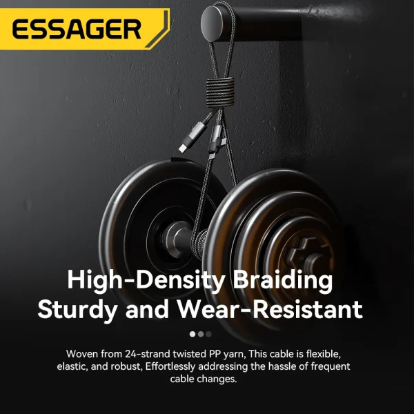 Essager PD 65W Max 2 in 1 Type C to Type C and Lightning - Image 3