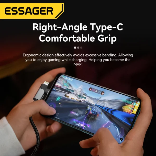 Essager PD 65W Max 2 in 1 Type C to Type C and Lightning - Image 4