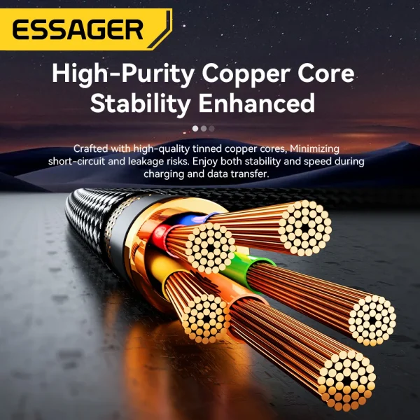 Essager PD 65W Max 2 in 1 Type C to Type C and Lightning - Image 5