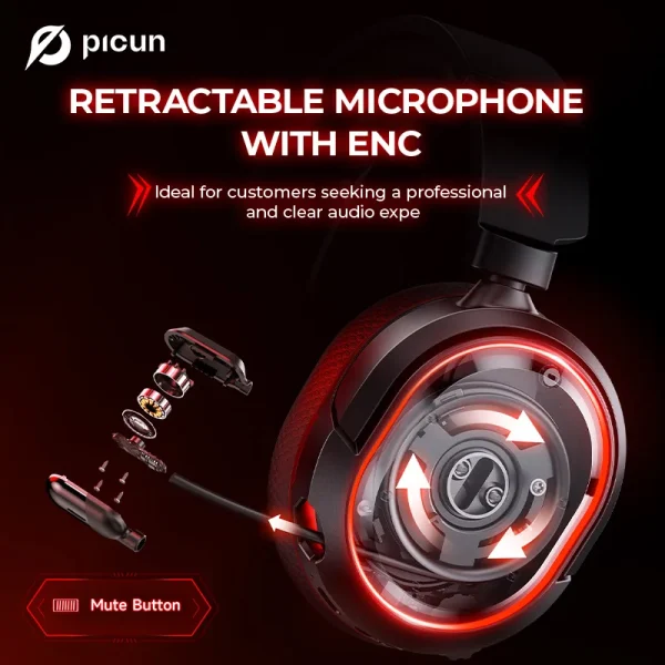 Picun G2 2.4G Wireless Gaming Headset Bluetooth Headphones - Image 2