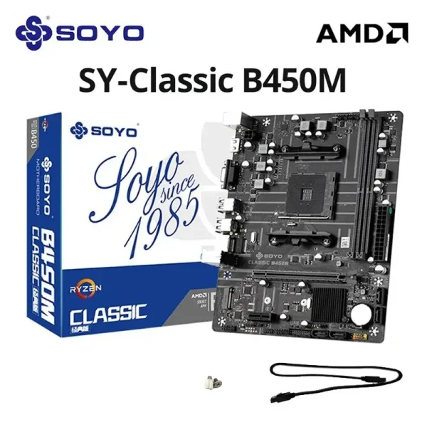 SOYO Motherboard Classic AMD B450M Dual-channel DDR4 Memory AM4 Mainboard M.2 NVME