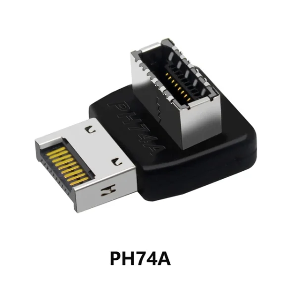 USB Connector Adapter USB3.1 Type-E 90 Degree Converter Adapter Case Front Type C Socket Desktop Computer Motherboard Connector